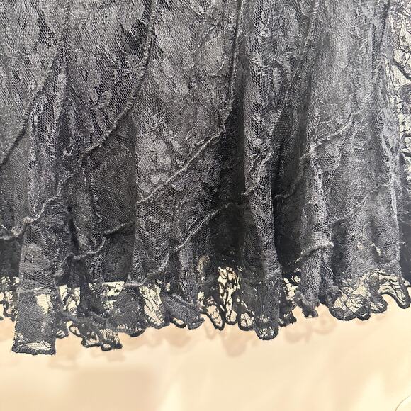Mix Nouveau Vintage 90s Black Lace Whimsigoth Witchy Fairy Grunge Earthy Skirt - Picture 4 of 10
